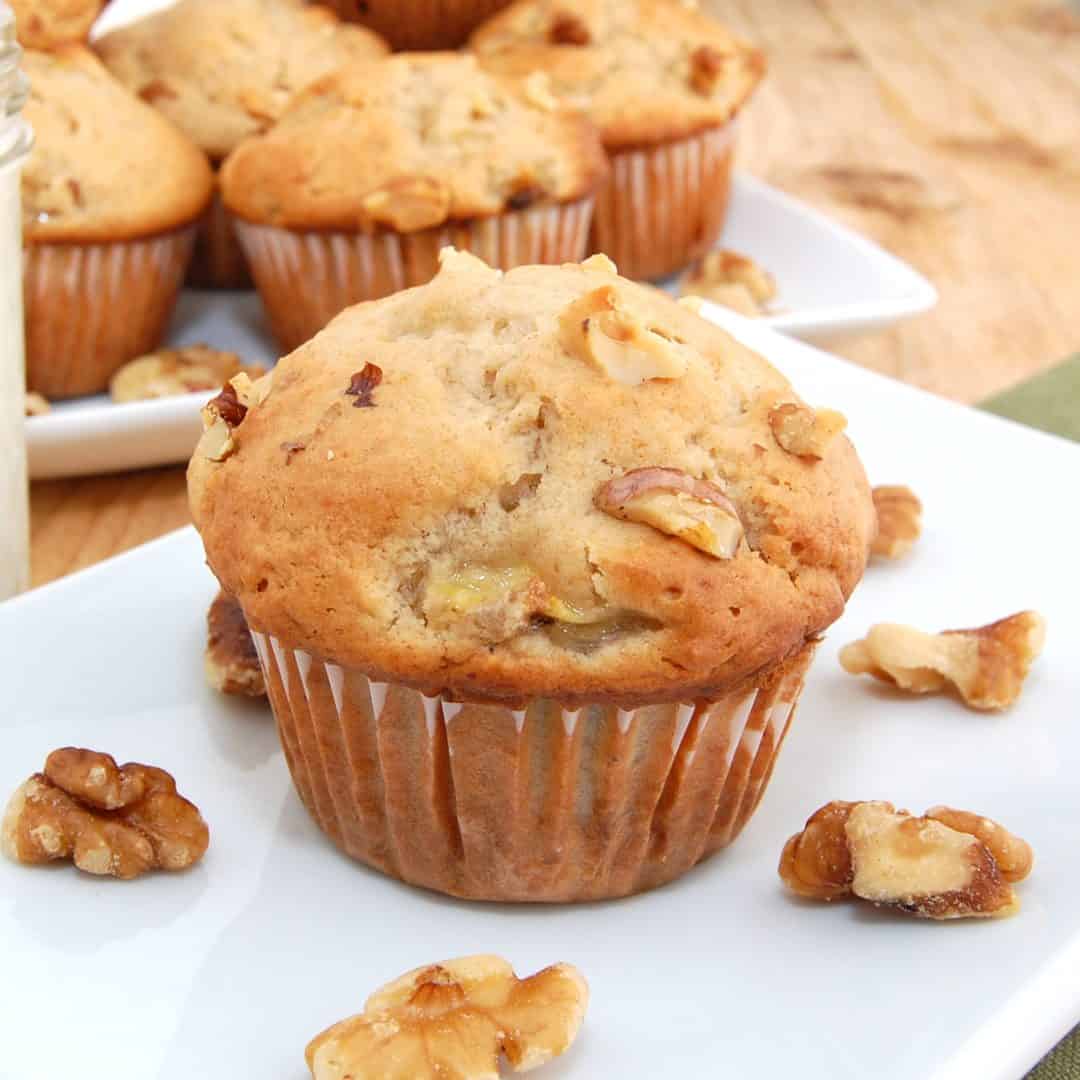 Sheet Pan Banana Bread Muffins with Walnuts