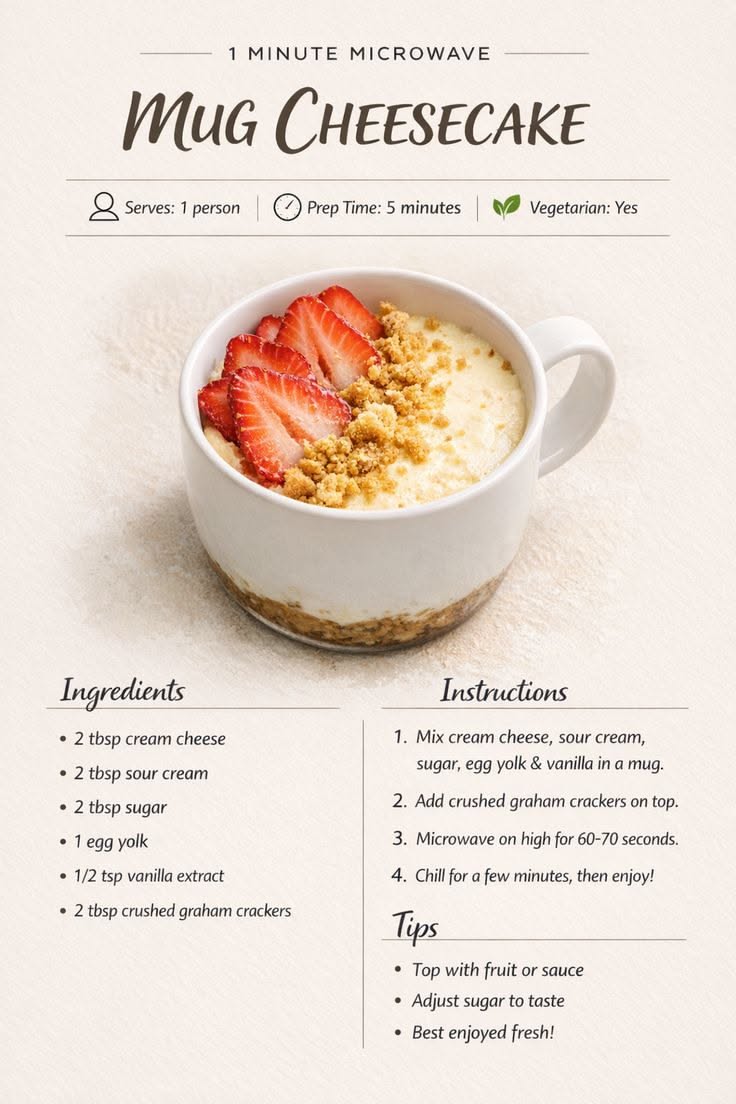 Microwave Mug Berry Cheesecake
