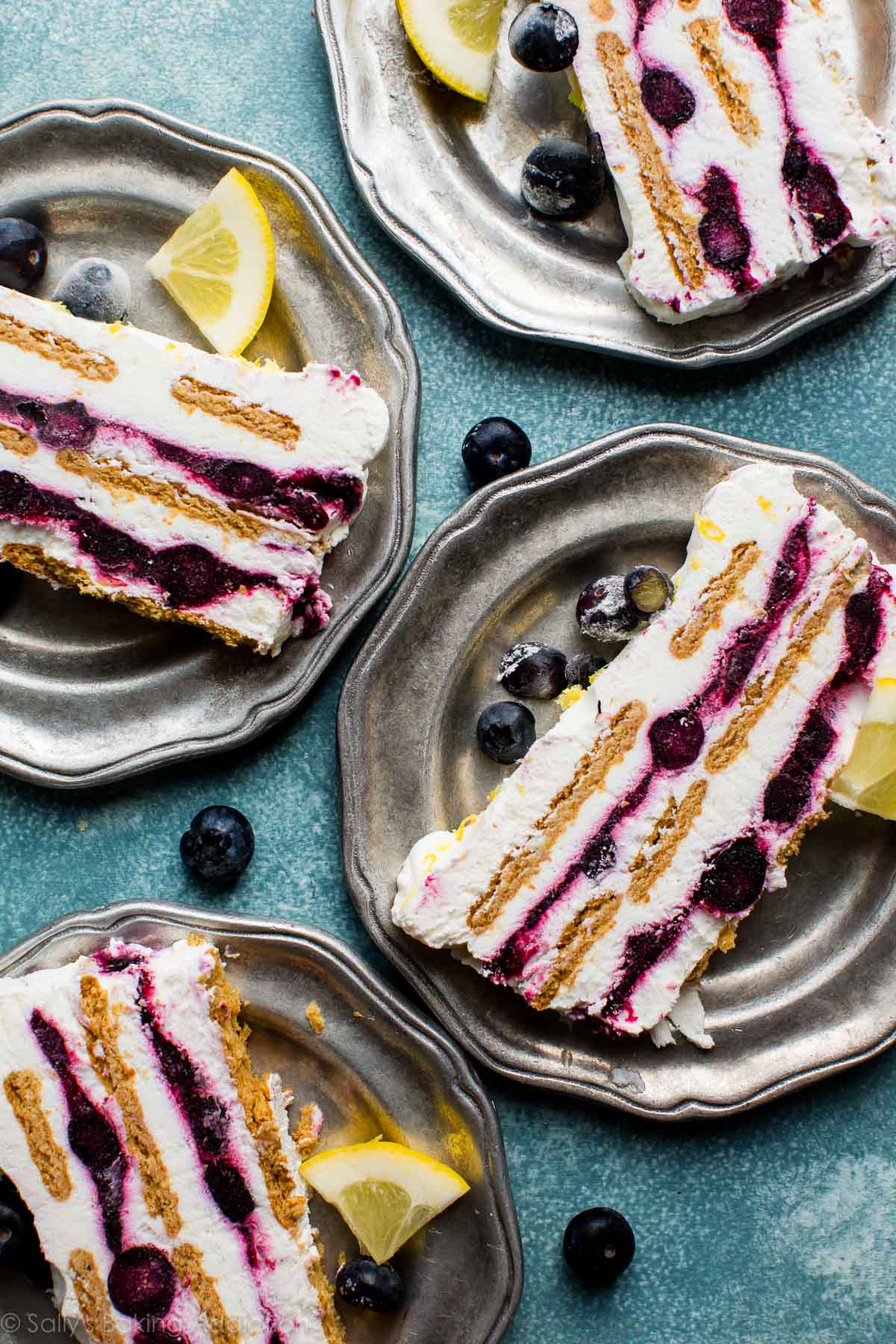 Lemon Ricotta Icebox Cake with Blueberry Compote