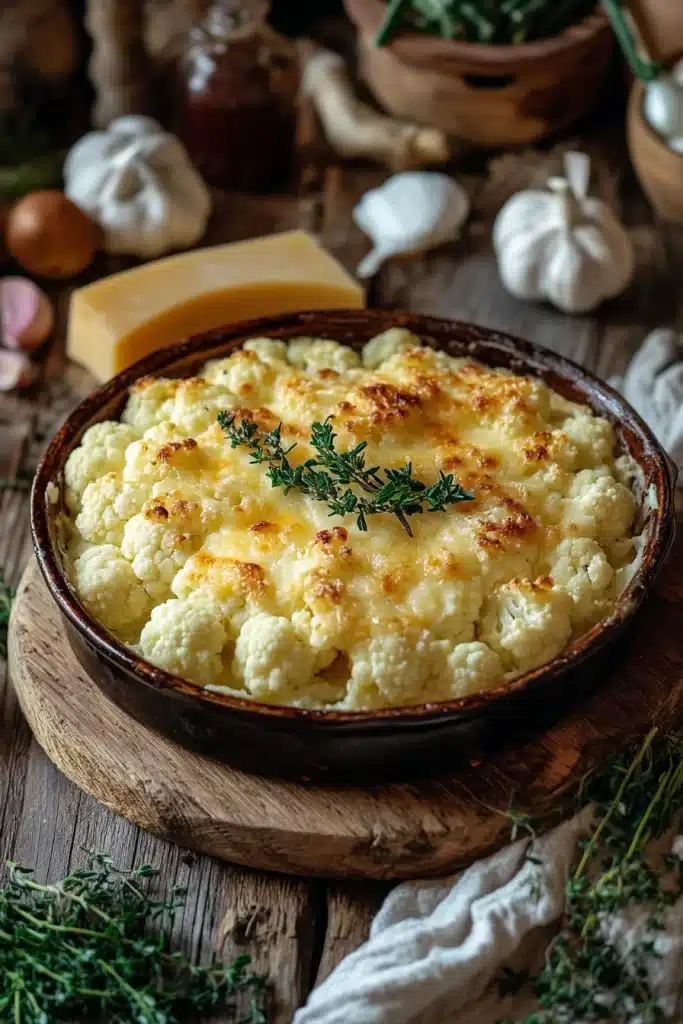 Baked Cauliflower Gratin with Gruyère and Thyme