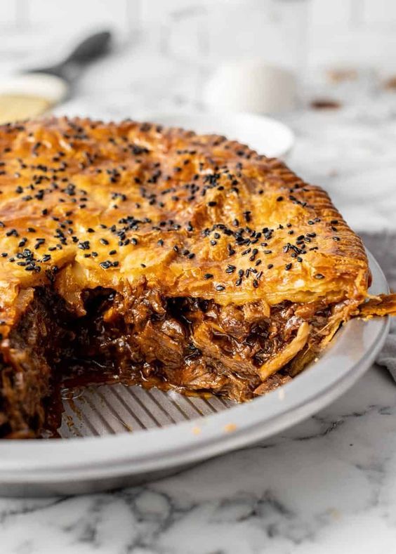 Slow-Baked Beef and Mushroom Aussie Meat Pie