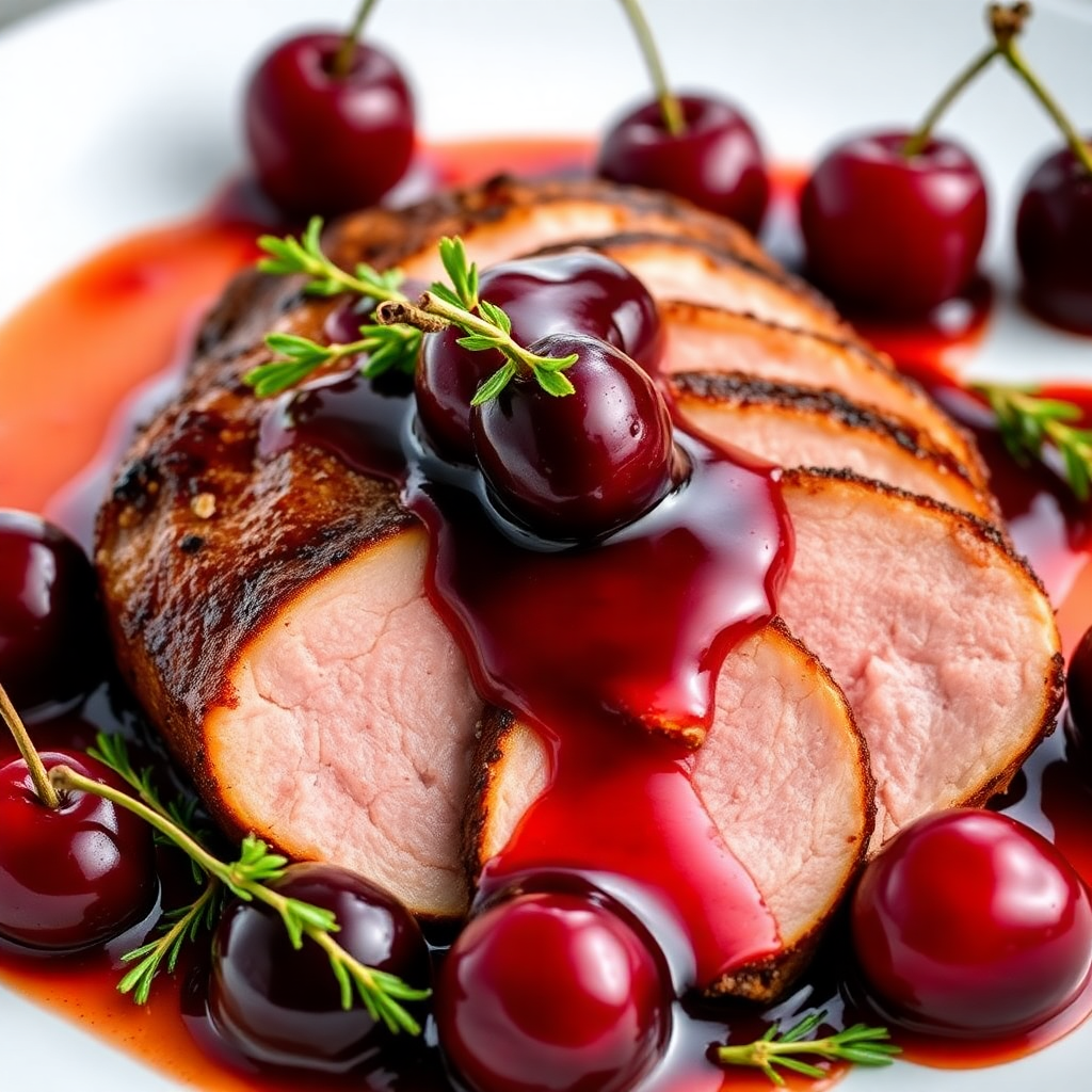 West End Pan-Seared Duck Breast with Cherry Reduction
