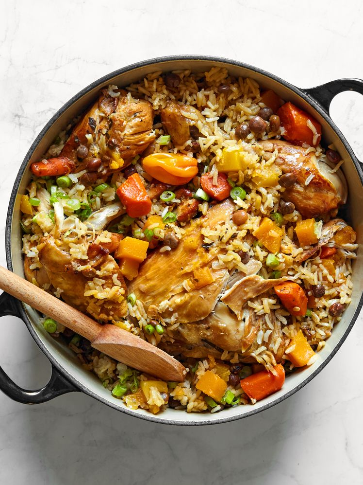 Curried Chicken Pelau with Coconut Rice