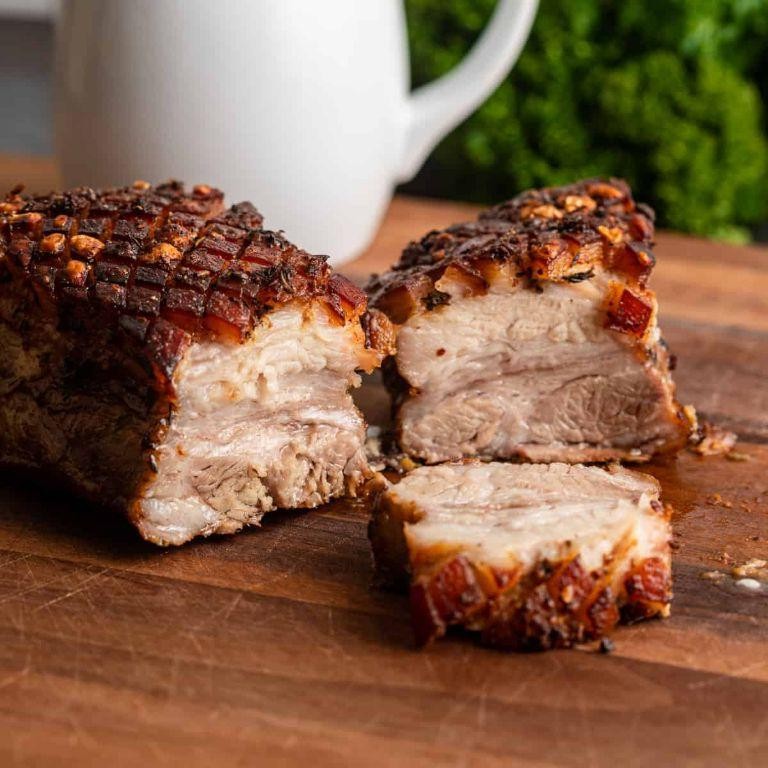 Slow-Cooked Pork Belly with Herb Crust