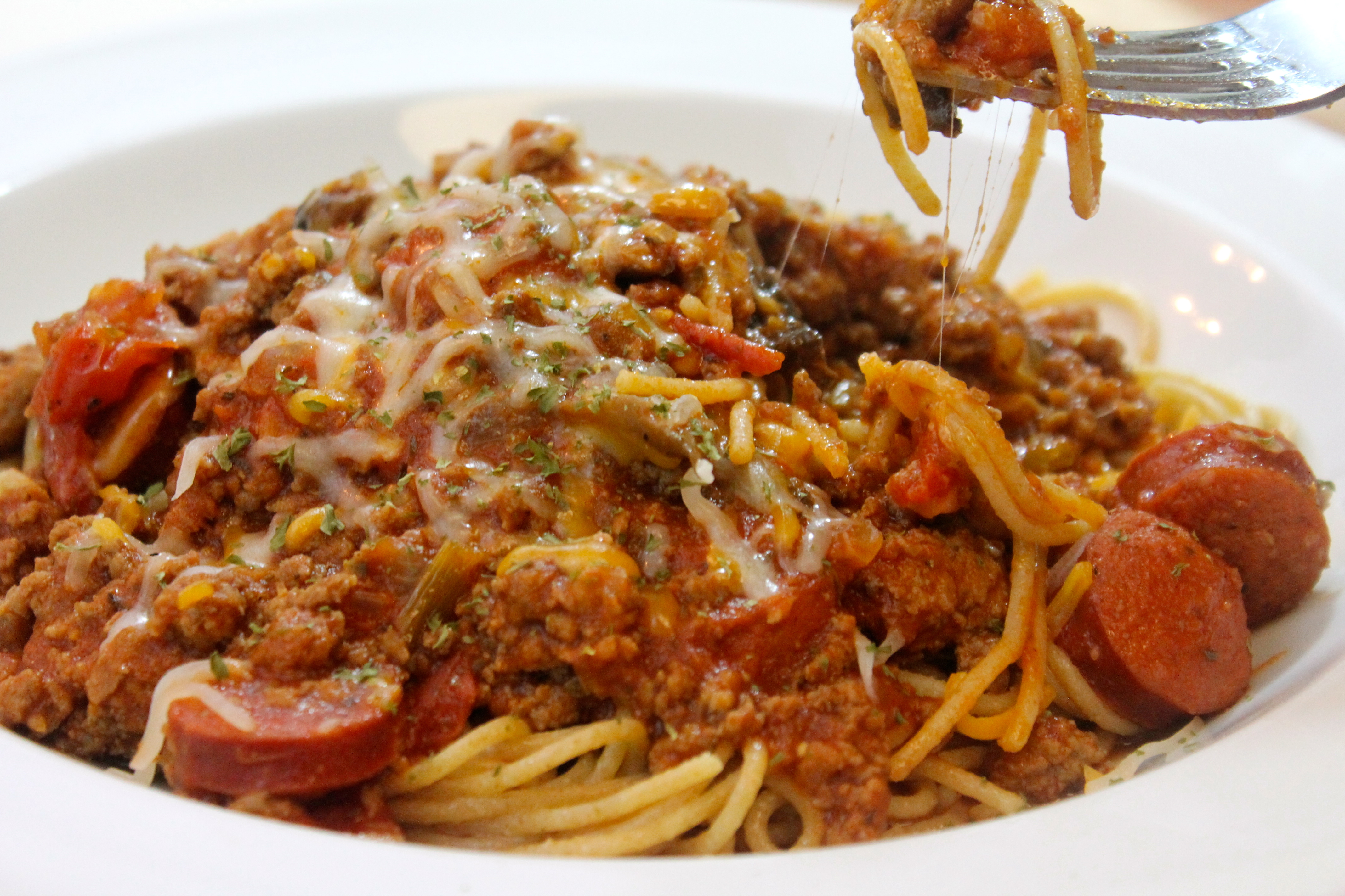Smith's Spaghetti with Sausage and Roasted Vegetables