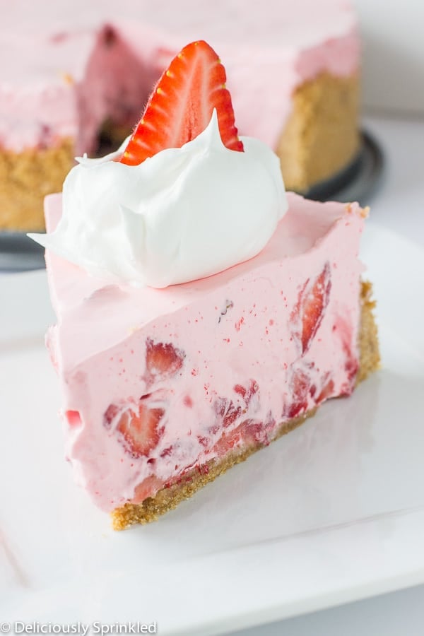 No-Bake Strawberry Cream Pie with Jell-O Topping
