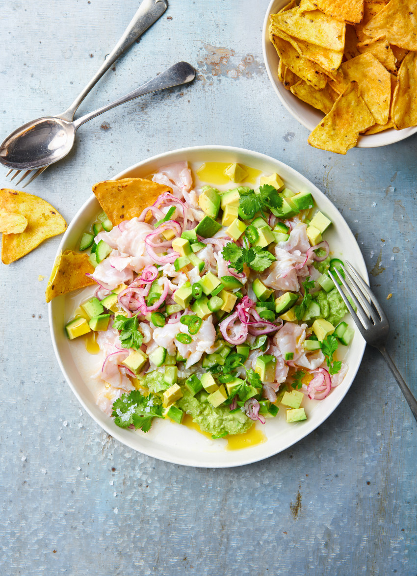 Citrus Herb Ceviche with Avocado Lime Foam