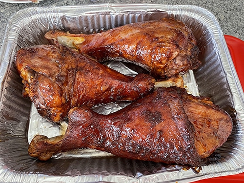 Smoked Turkey Legs with Maple-Chipotle Glaze