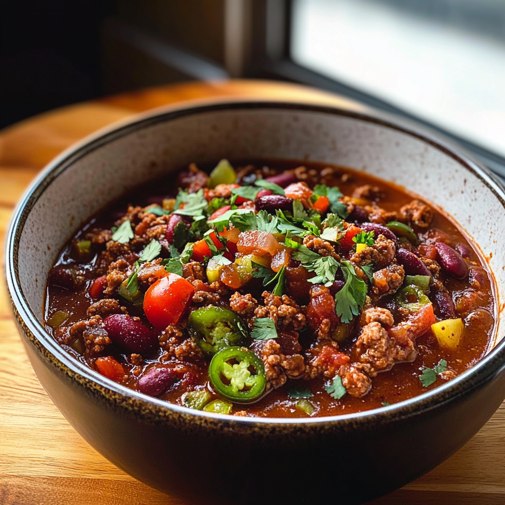 North Dakota-Style Bison Chili with Roasted Corn
