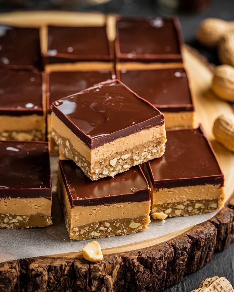 Hand-Dipped Milk Chocolate Peanut Butter Bars