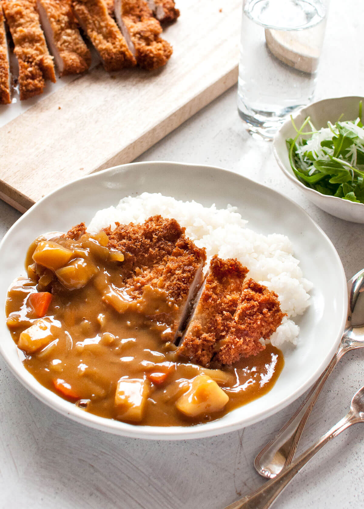 Japanese Chicken Katsu Curry with Steamed Rice