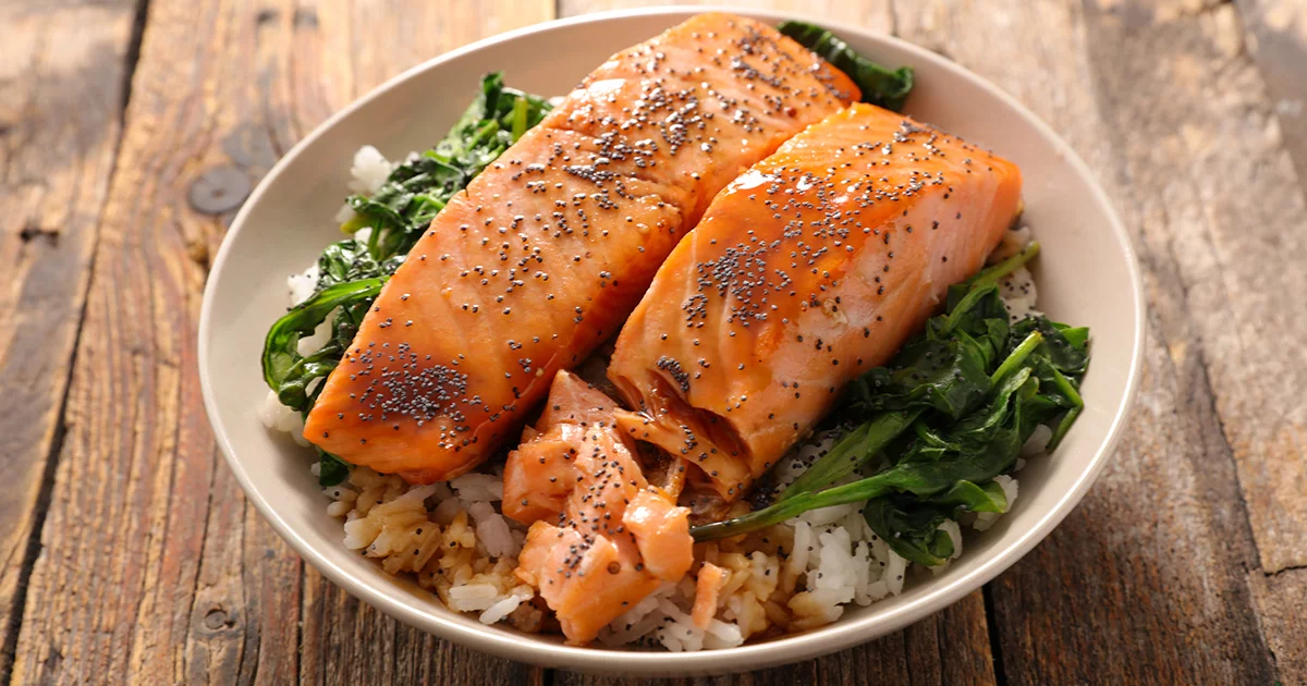 Best-Best Sesame-Glazed Salmon with Rice