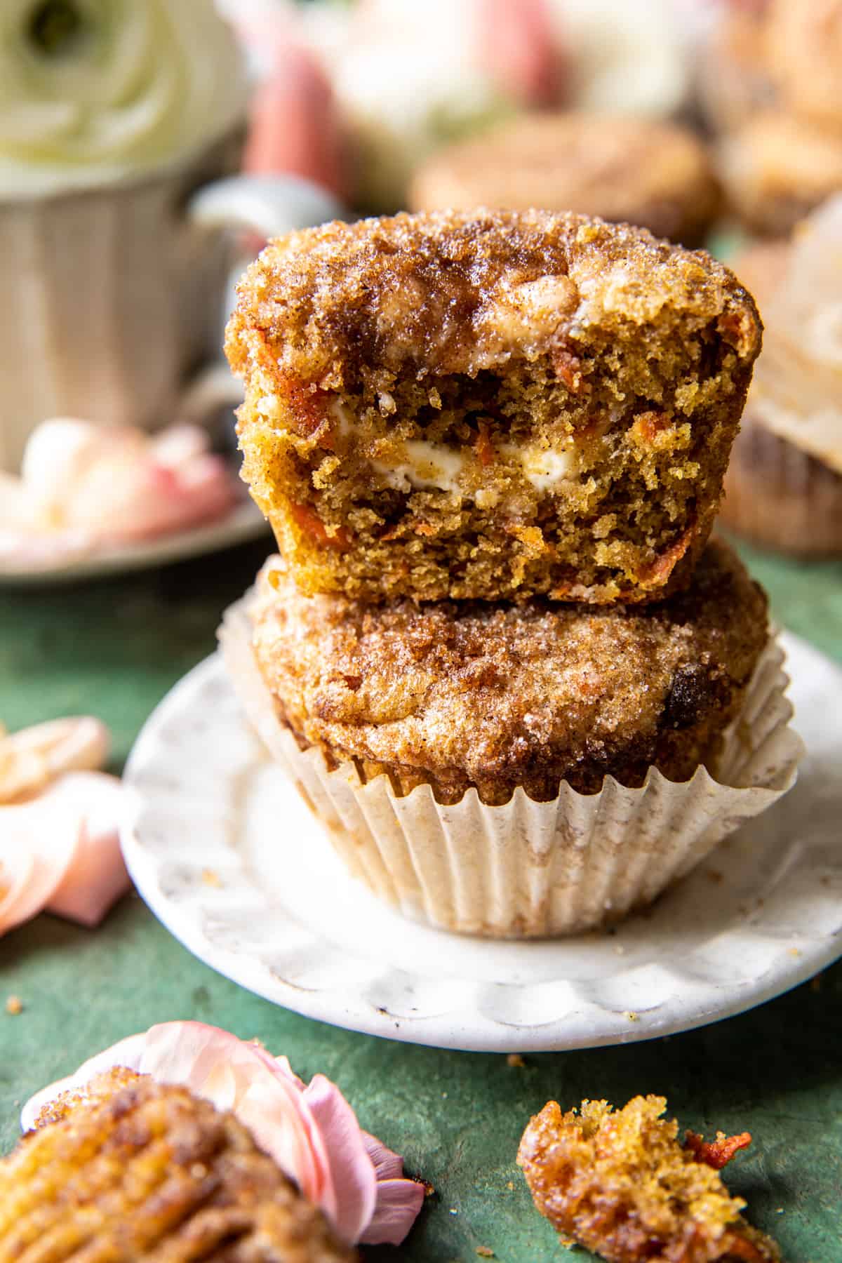 Simnel Cake-Inspired Spiced Carrot Muffins with Almond Glaze