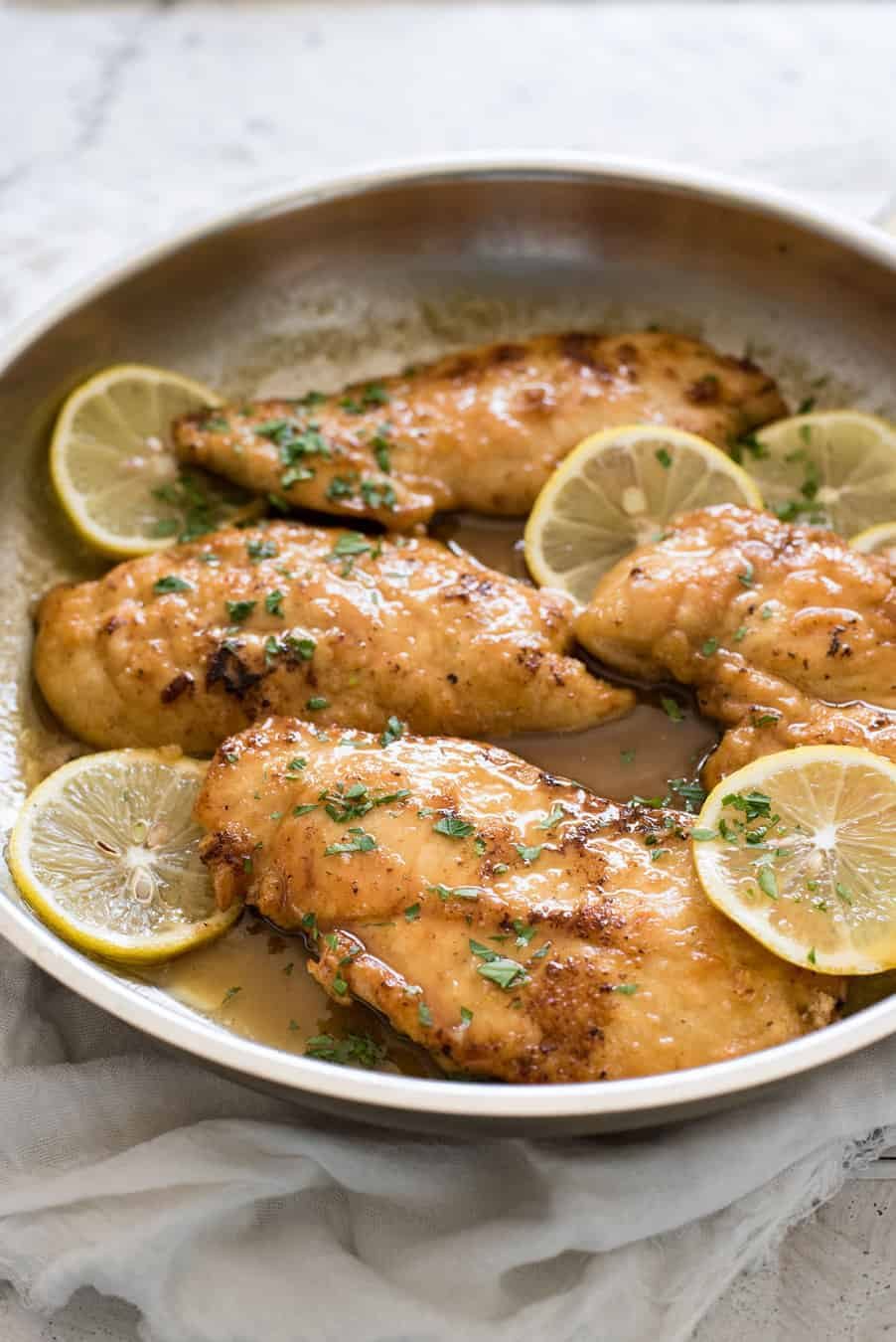 Pan-Seared Chicken with Honey-Lemon Glaze and Thyme