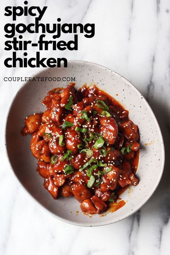 Stir-Fried Korean Spicy Chicken with Scallions