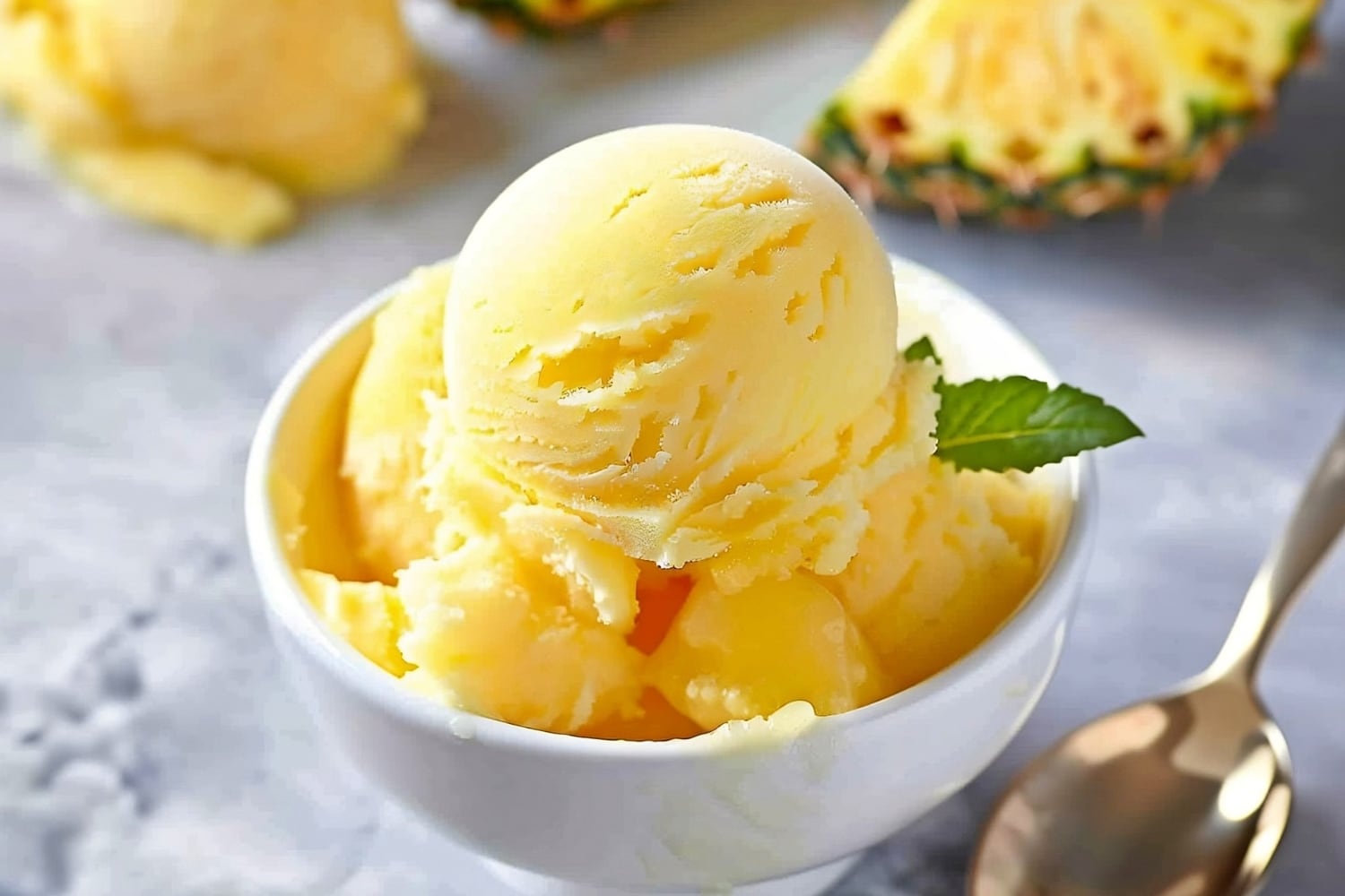 Pineapple Caipirinha Sorbet with Cachaça and Lime