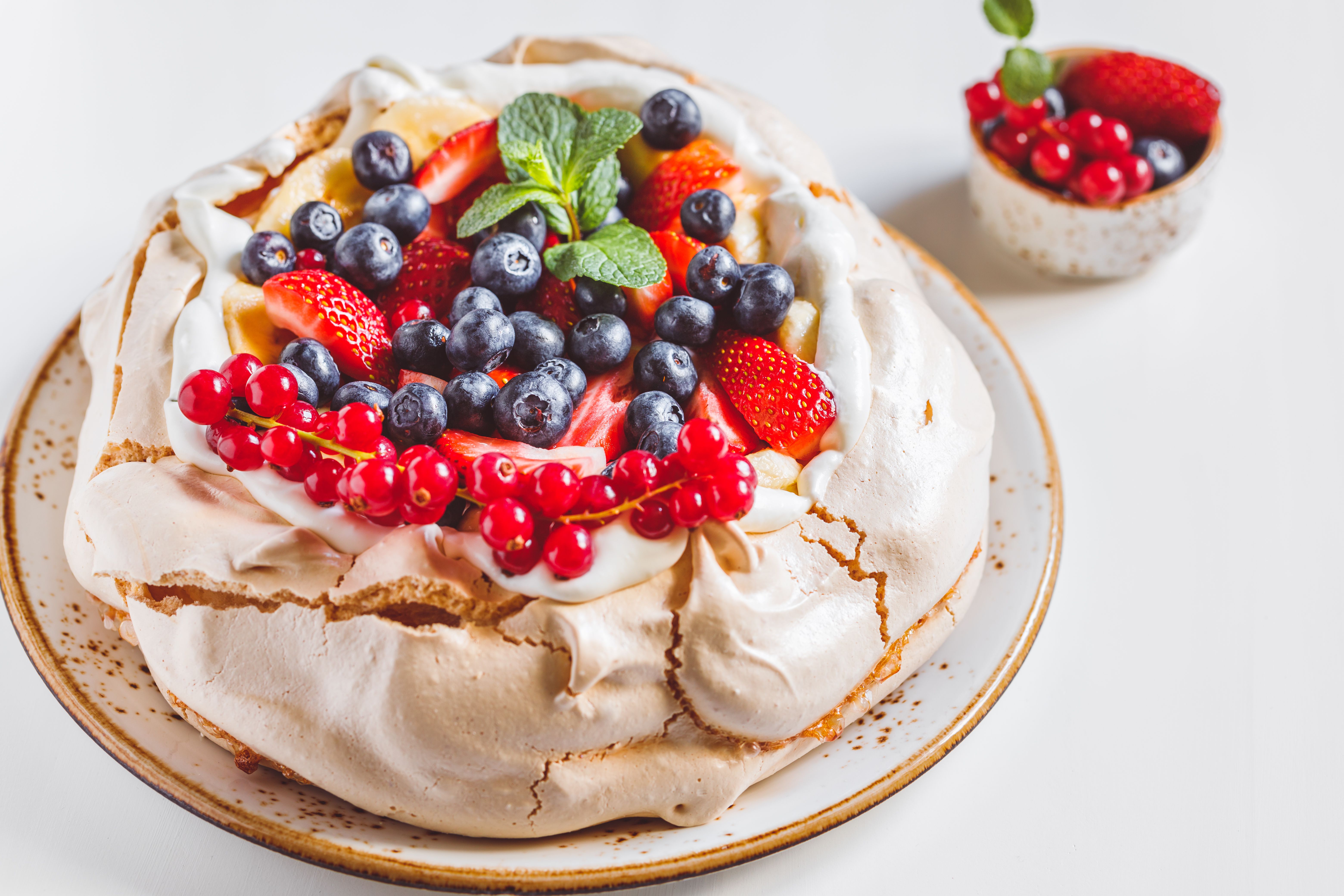 Bush-Spiced Wattleseed Pavlova with Finger Lime Cream