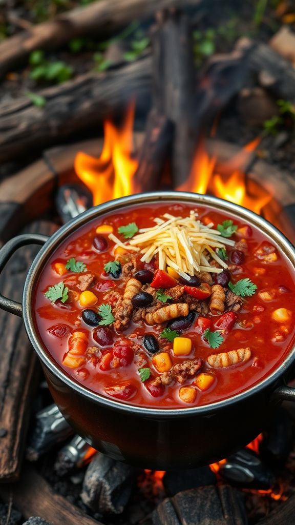 Campfire-Spiced Chili with Roasted Peppers and Black Beans