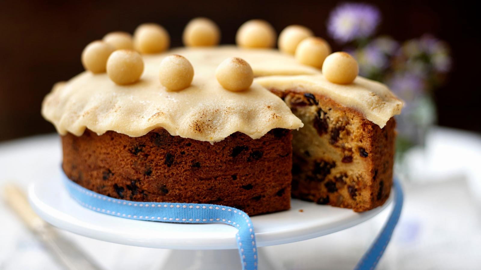 Tangy Simnel Cake with Candied Fruit Topping
