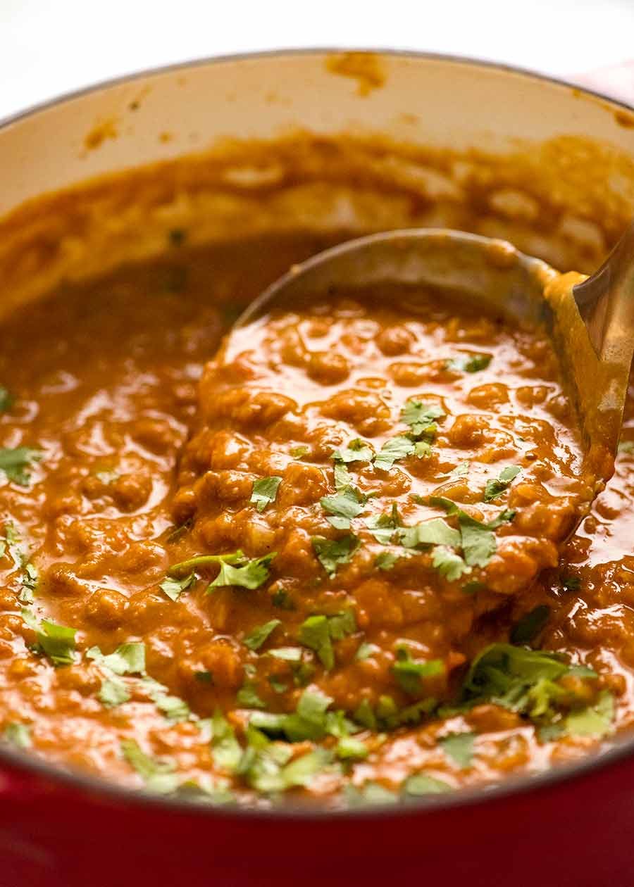 Spiced Rajpura Lentil Curry with Fresh Cilantro