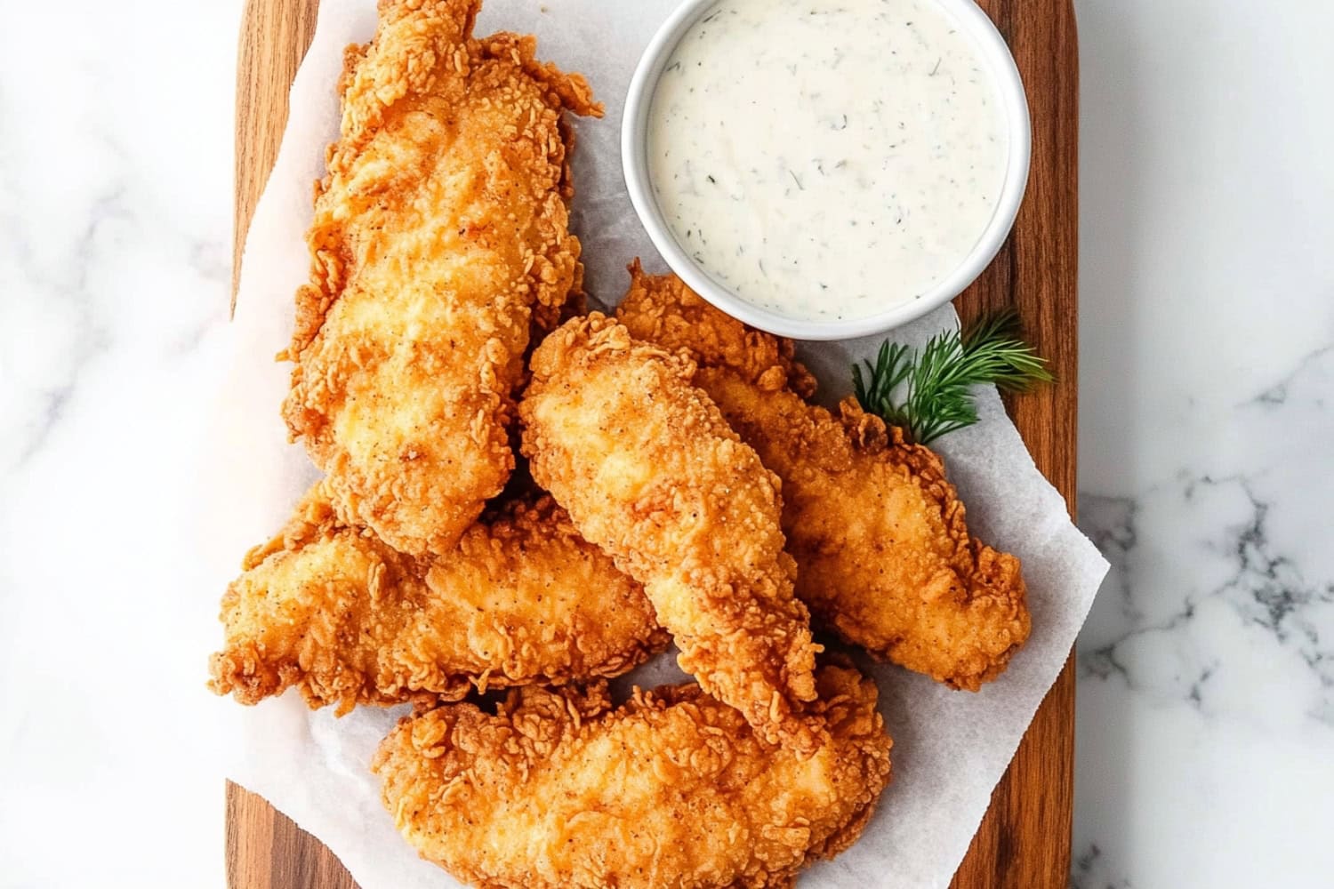 Buttermilk Crusted Chicken Tenders with Herb Dipping Sauce