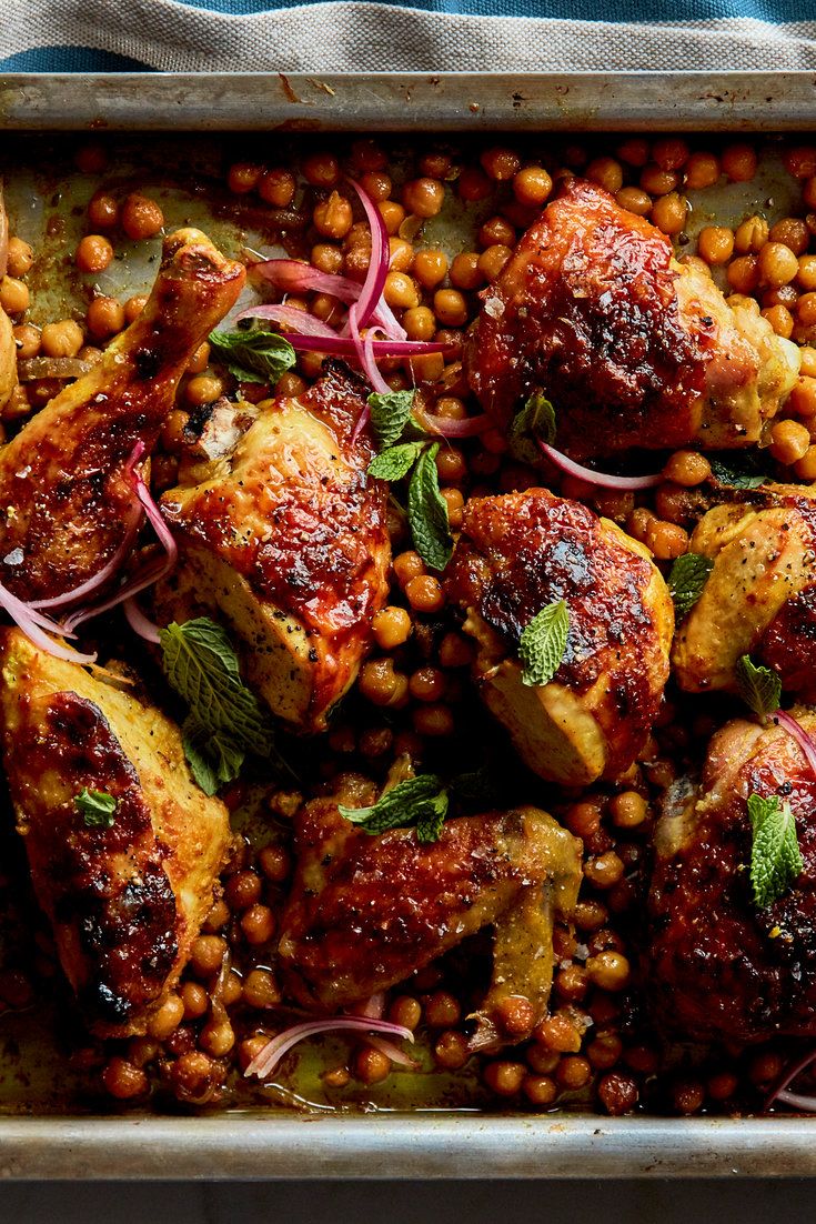 Sheet Pan Tandoori-Spiced Chicken with Roasted Chickpeas