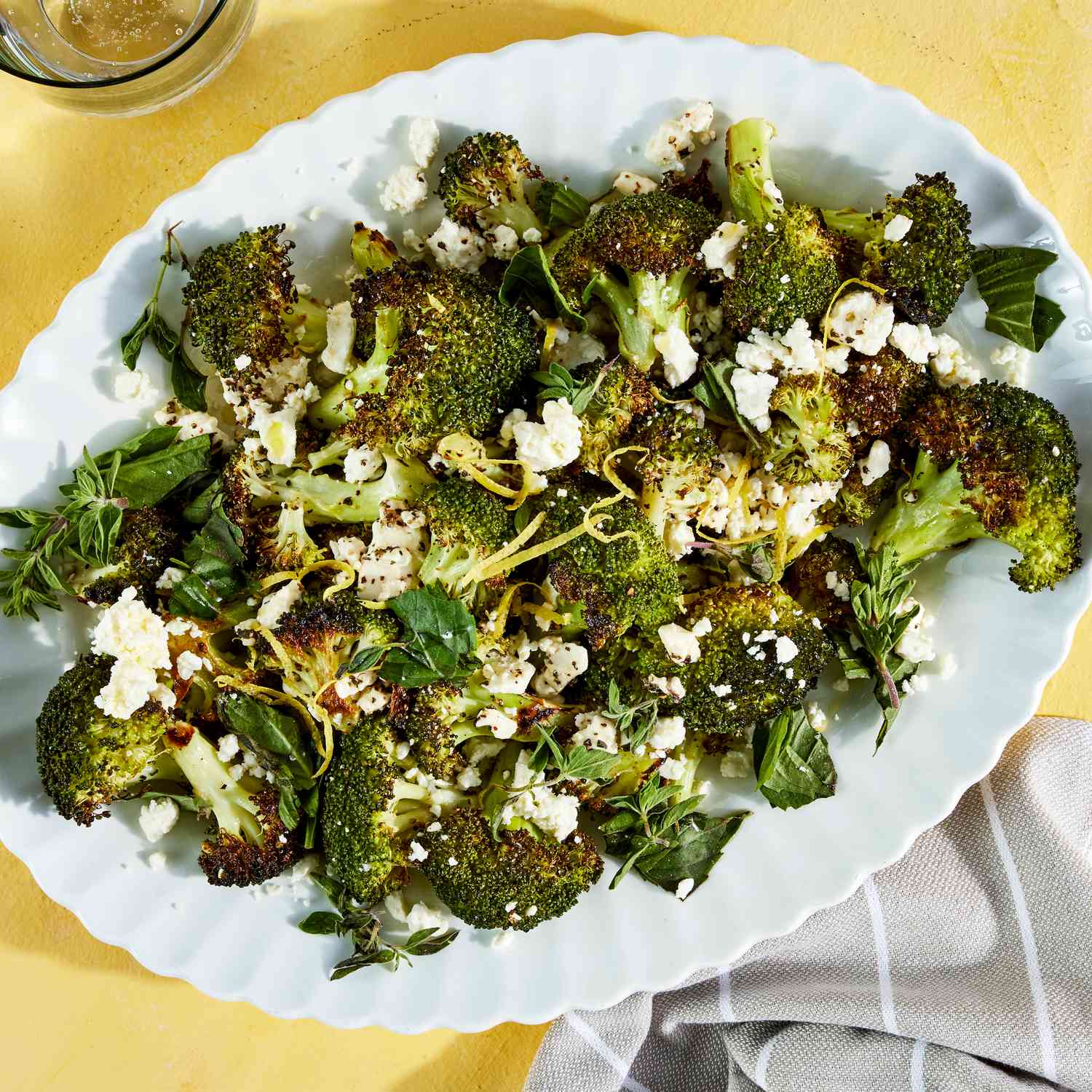 Roasted Mushroom and Broccoli Salad with Lemon-Garlic Dressing