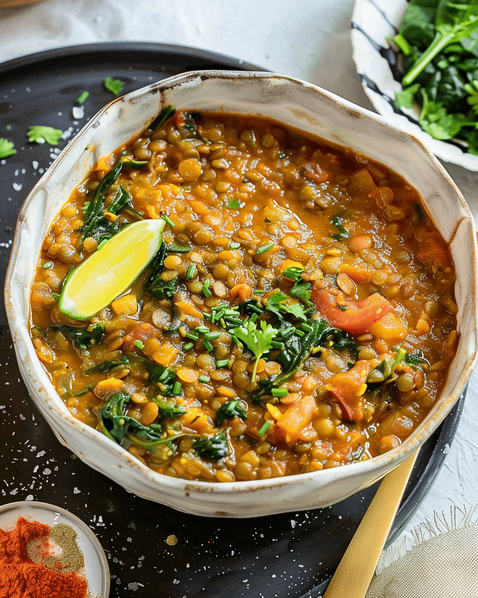 Rajpura-Style Spiced Lentil and Spinach Stew