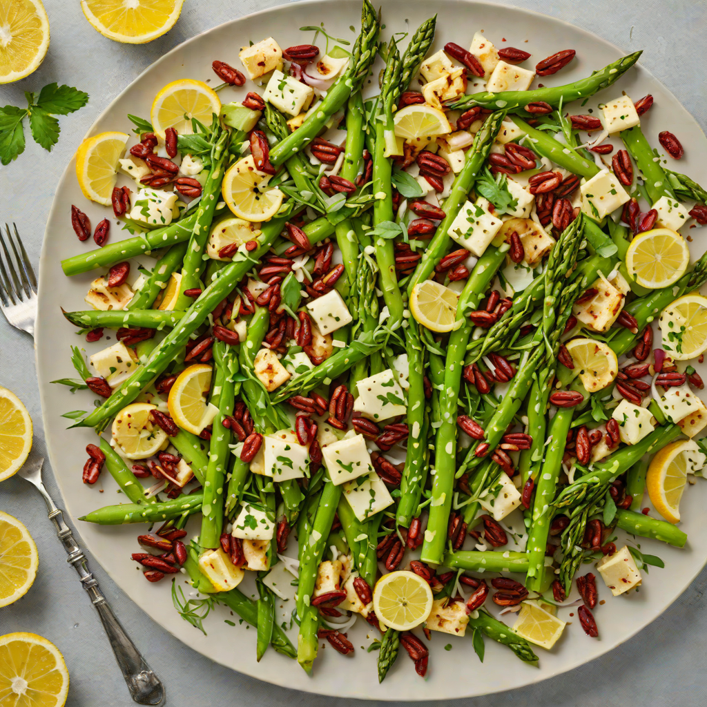 Sumac-Spiced Asparagus and Halloumi Salad with Lemon Vinaigrette