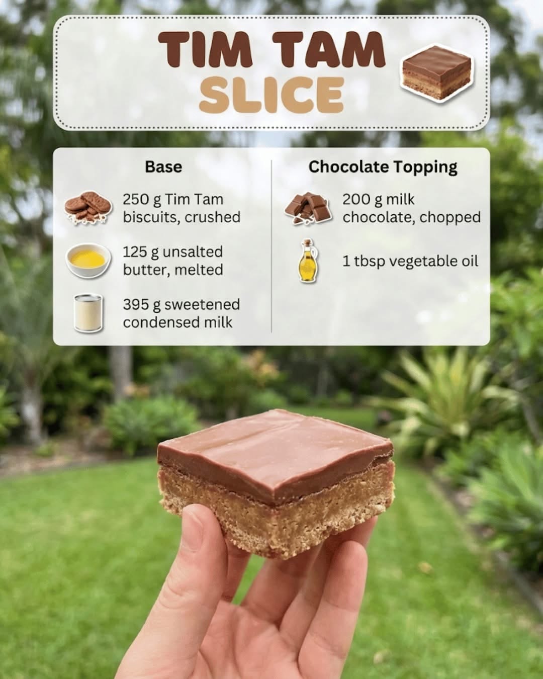 No-Bake Tim Tam Inspired Chocolate Peanut Slice