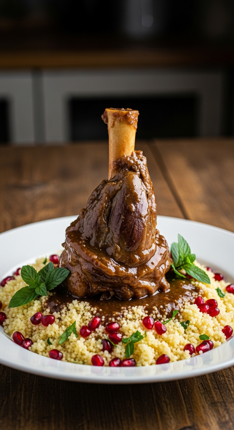 Slow-Cooked Lamb Shanks with Bush Tomato and Pepperberry Jus
