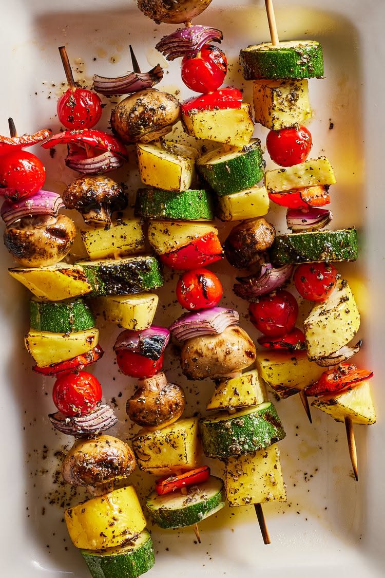 Chain Chronicle Charred Vegetable Skewers with Tzatziki