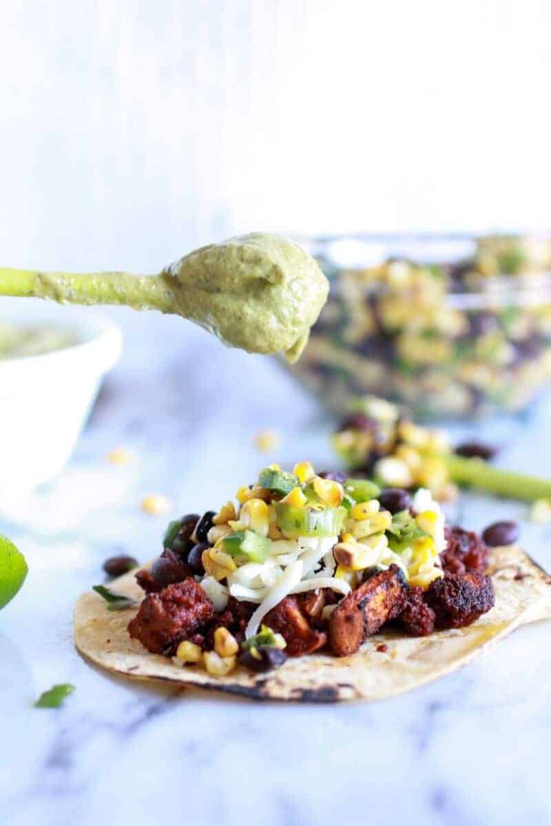 Half-and-Half Sweet Potato and Black Bean Tacos