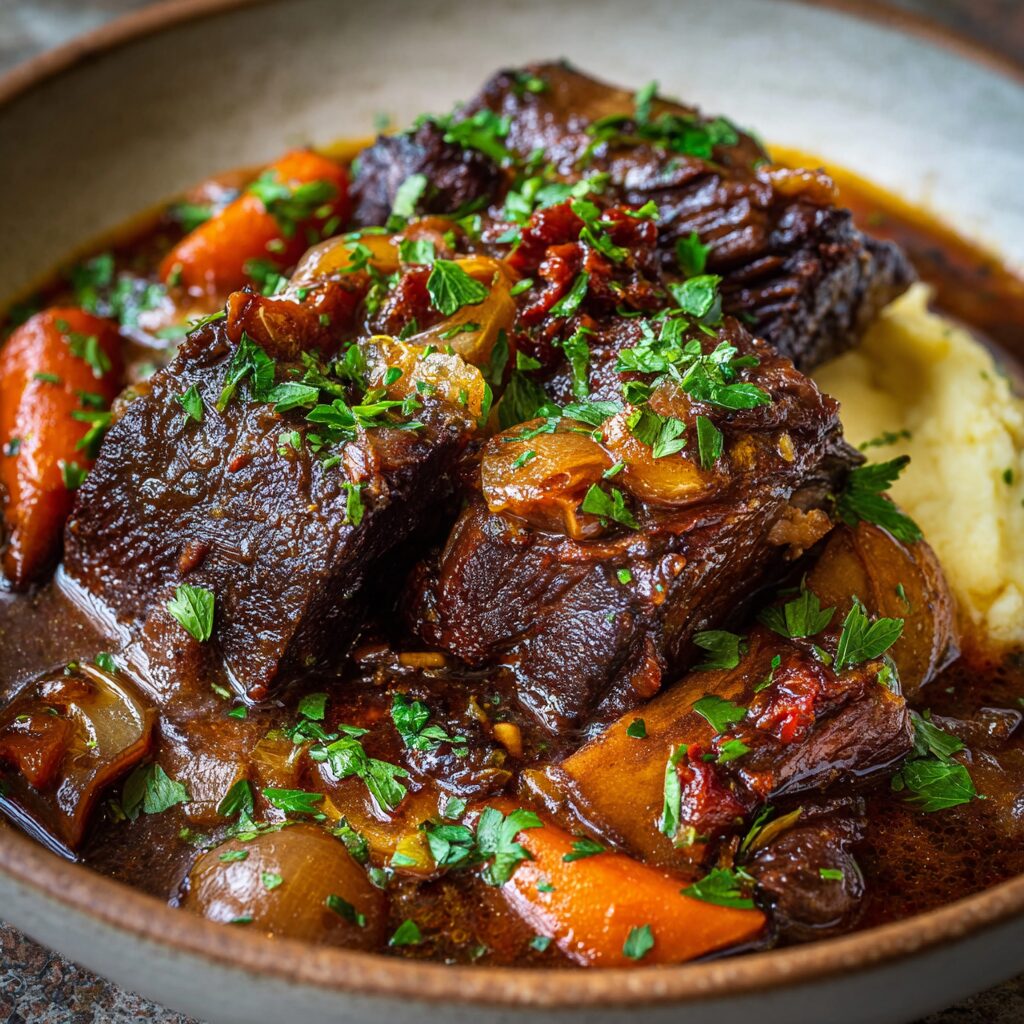 Authentic French Braised Short Ribs with Red Wine Reduction