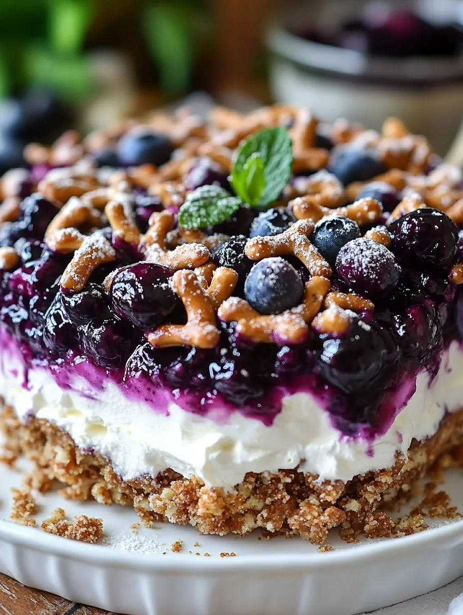 Blueberry Pretzel Tart