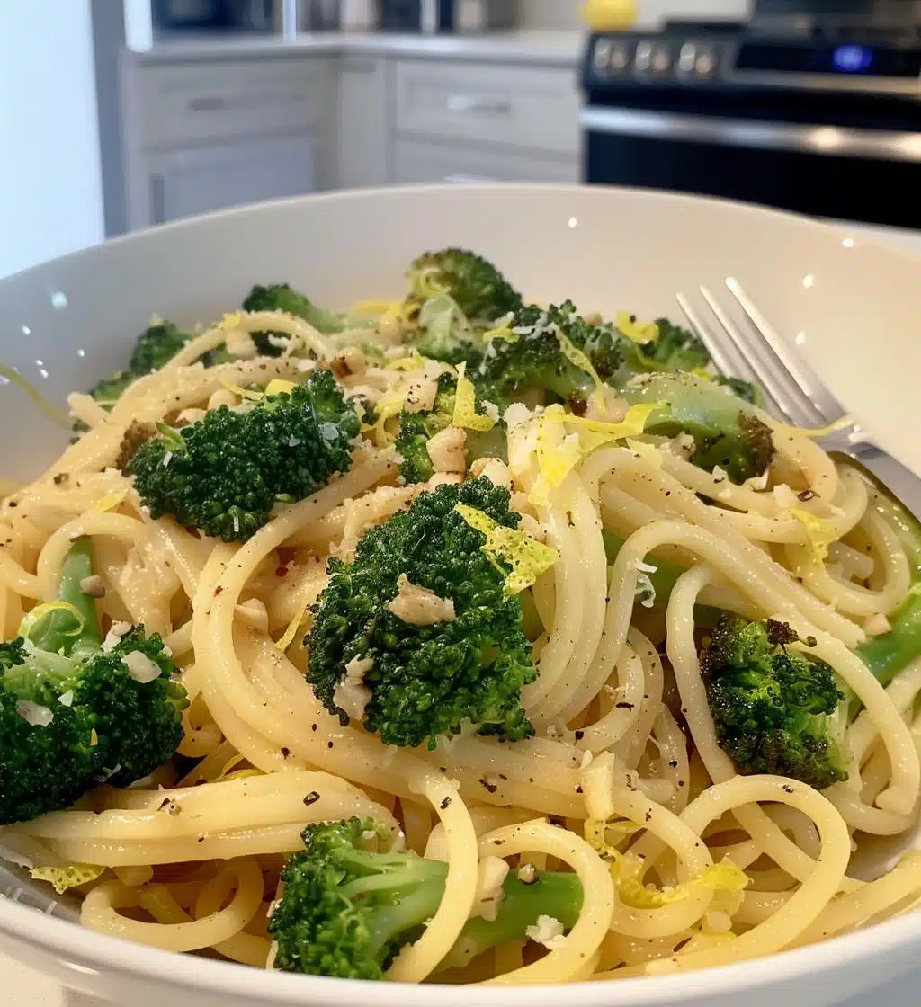 Lemony Broccoli and Garlic Spaghetti