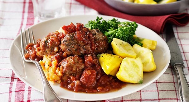 One-Pot Rissoles with Tomato Gravy
