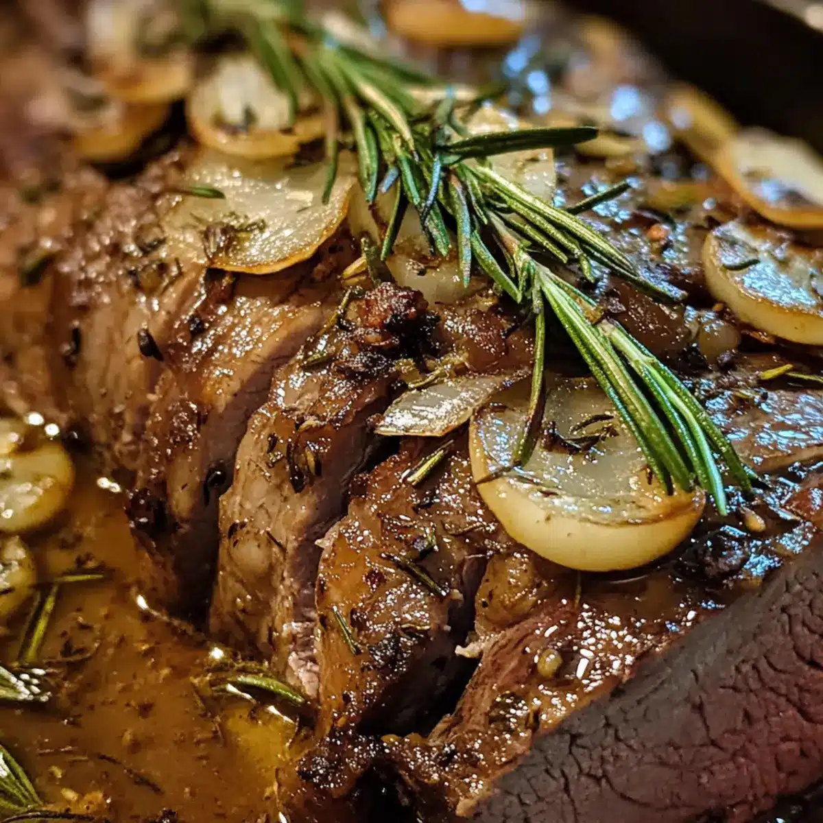 Baked Lamb Rump with Rosemary and Garlic Jus