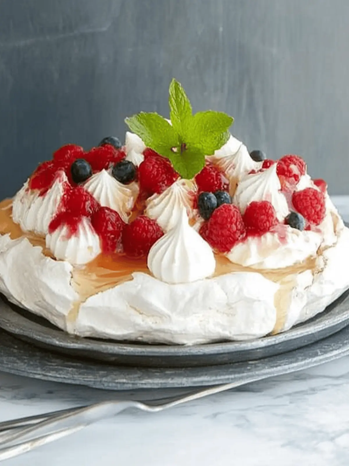 Two-Egg Pavlova with Whipped Cream and Fresh Berries