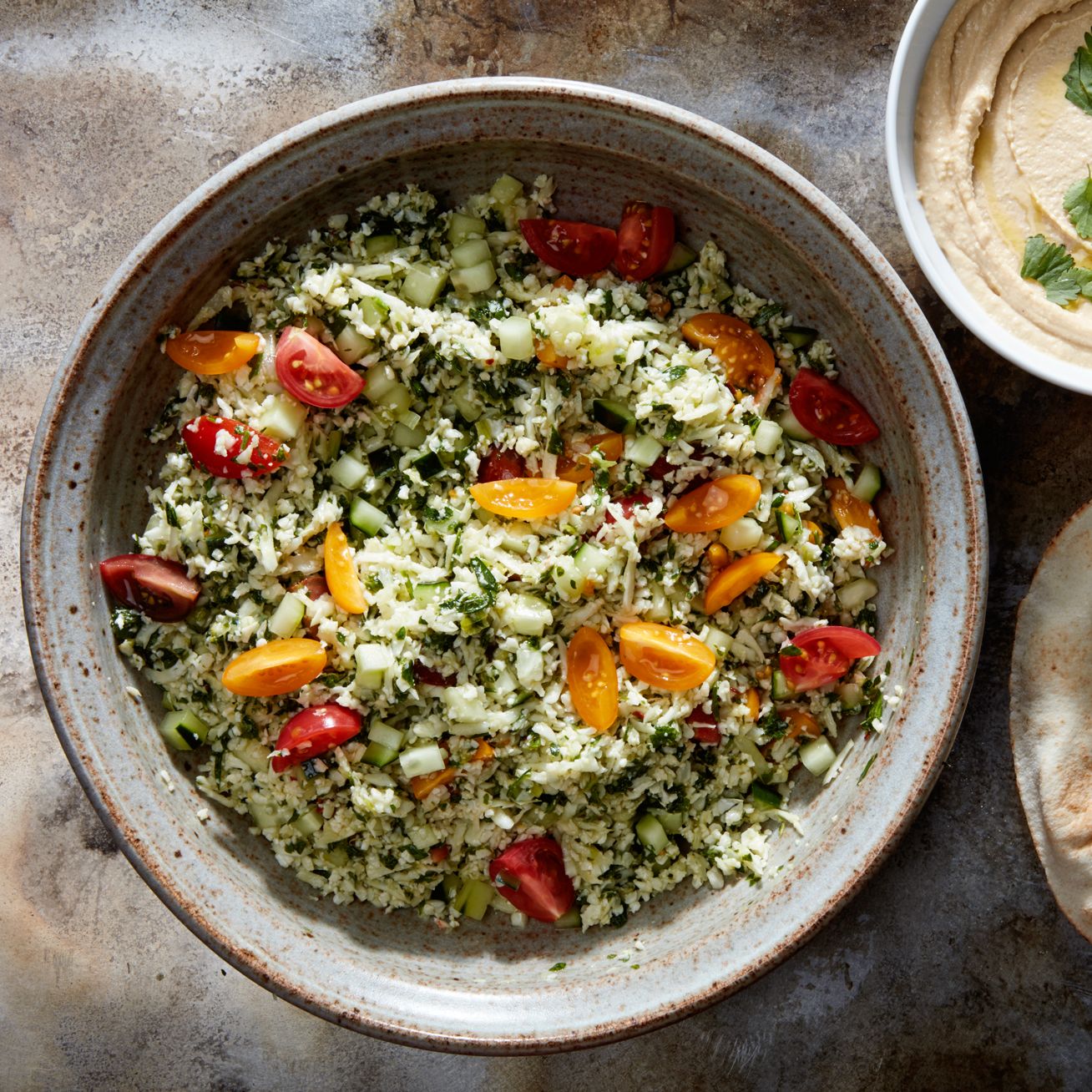 Cauliflower Rice Tabbouleh with Cucumber and Mint