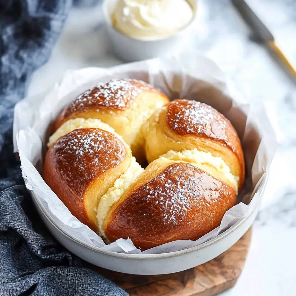 Soft Cinnamon Cream Brioche with Vanilla Pastry Filling