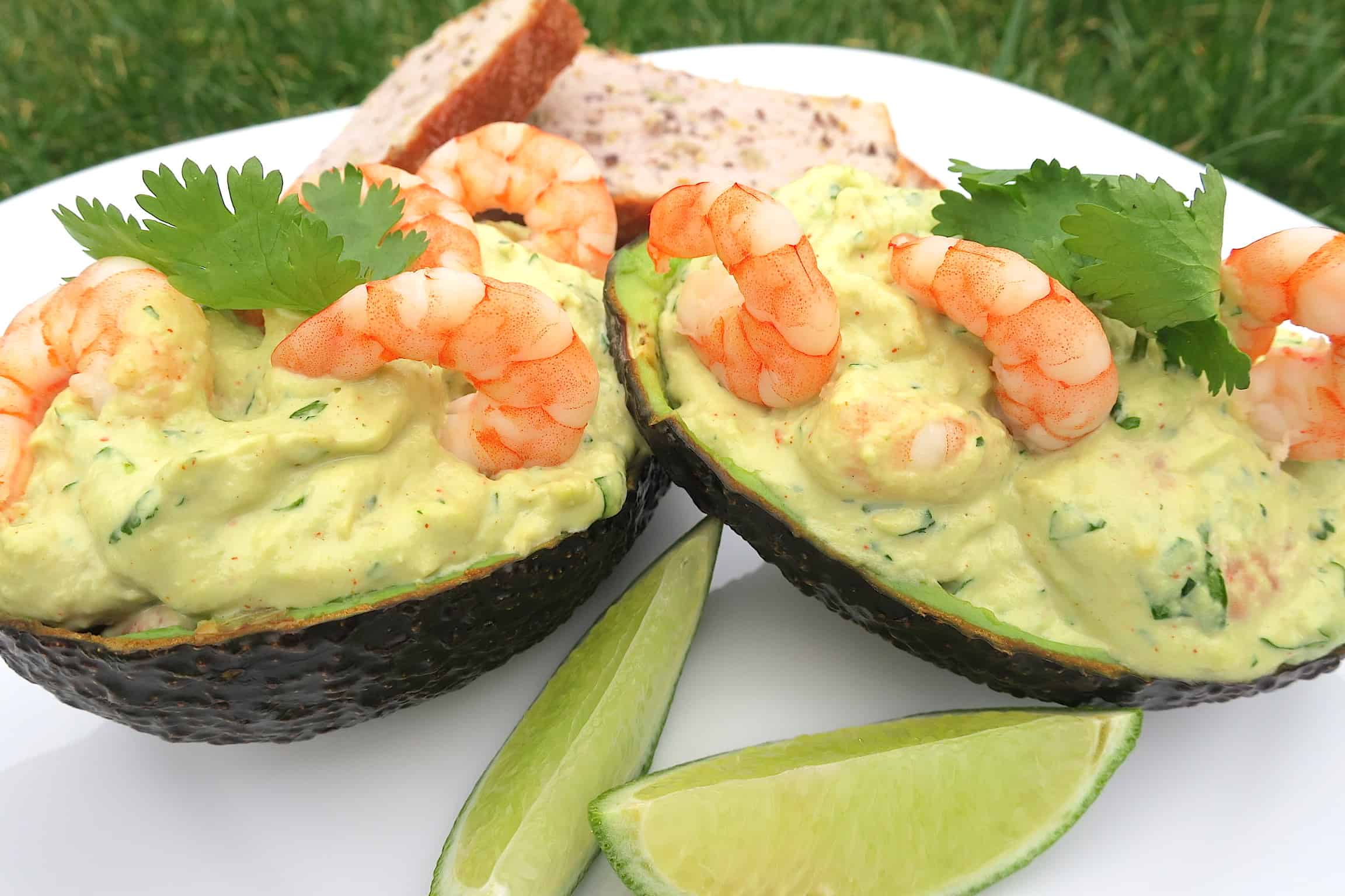 Grilled Prawn Cocktail with Avocado and Lime Dressing