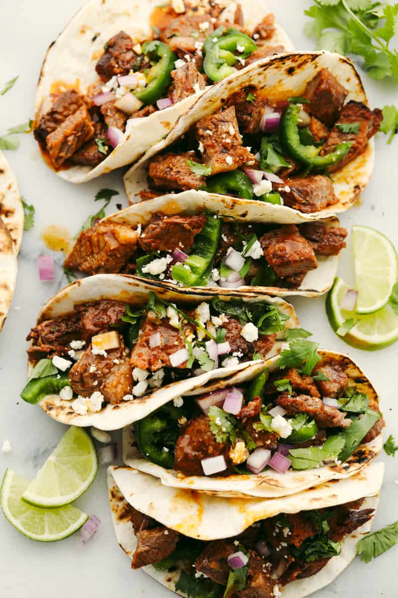Sheet Pan Smoky Brisket Tacos with Pickled Onion