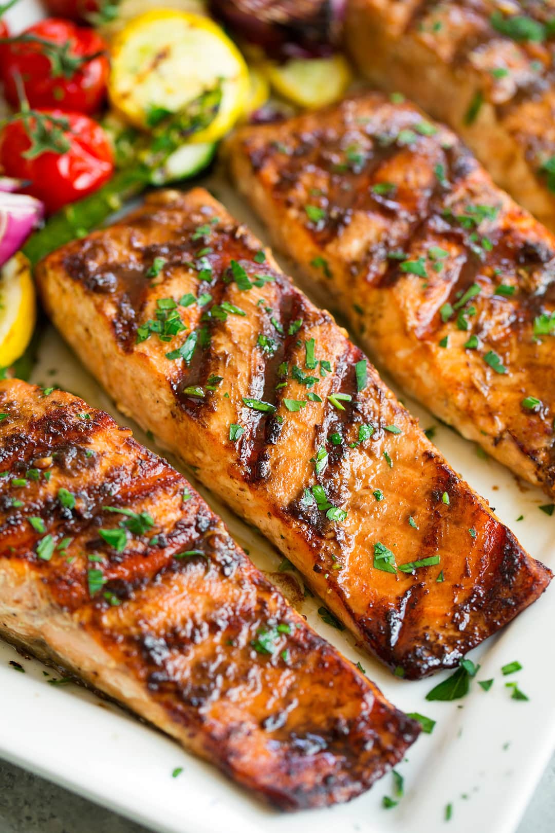 Soy-Ginger Glazed Salmon Fillets on the Grill
