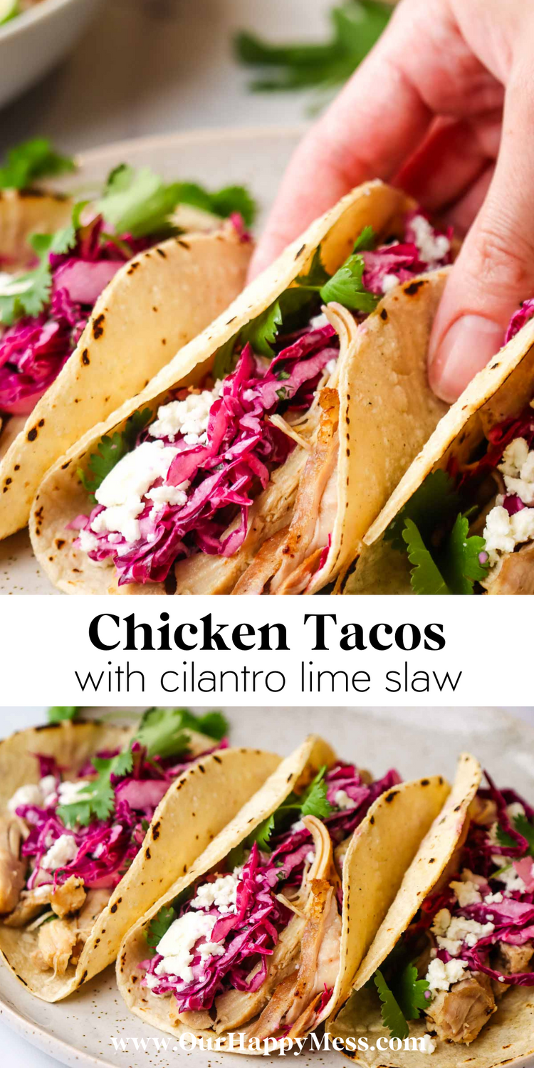 Spiced Tex-Mex Chicken Tacos with Fresh Cilantro Lime Slaw