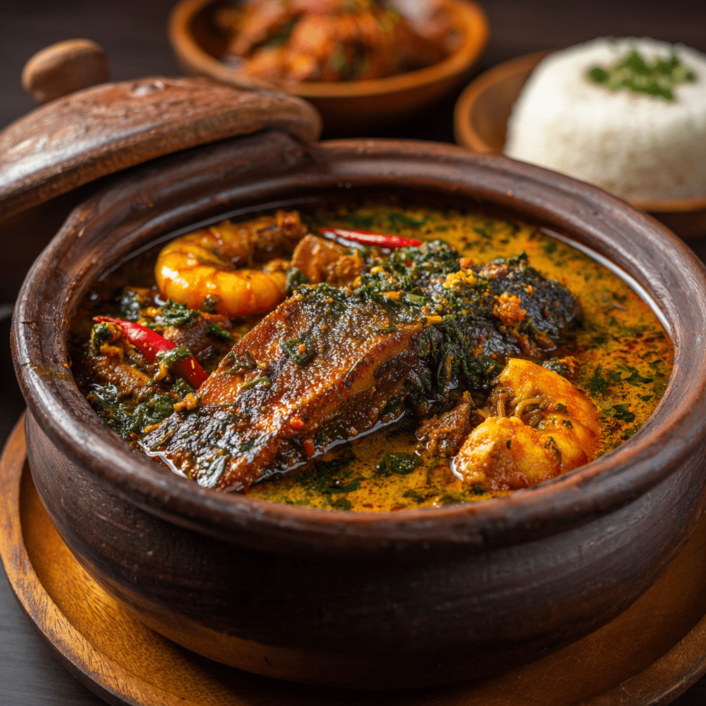 Niger Delta Palm Nut Soup with Smoked Fish