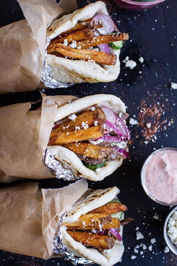 Oven-Baked Lamb Gyro Wraps with Garlic Yogurt Sauce