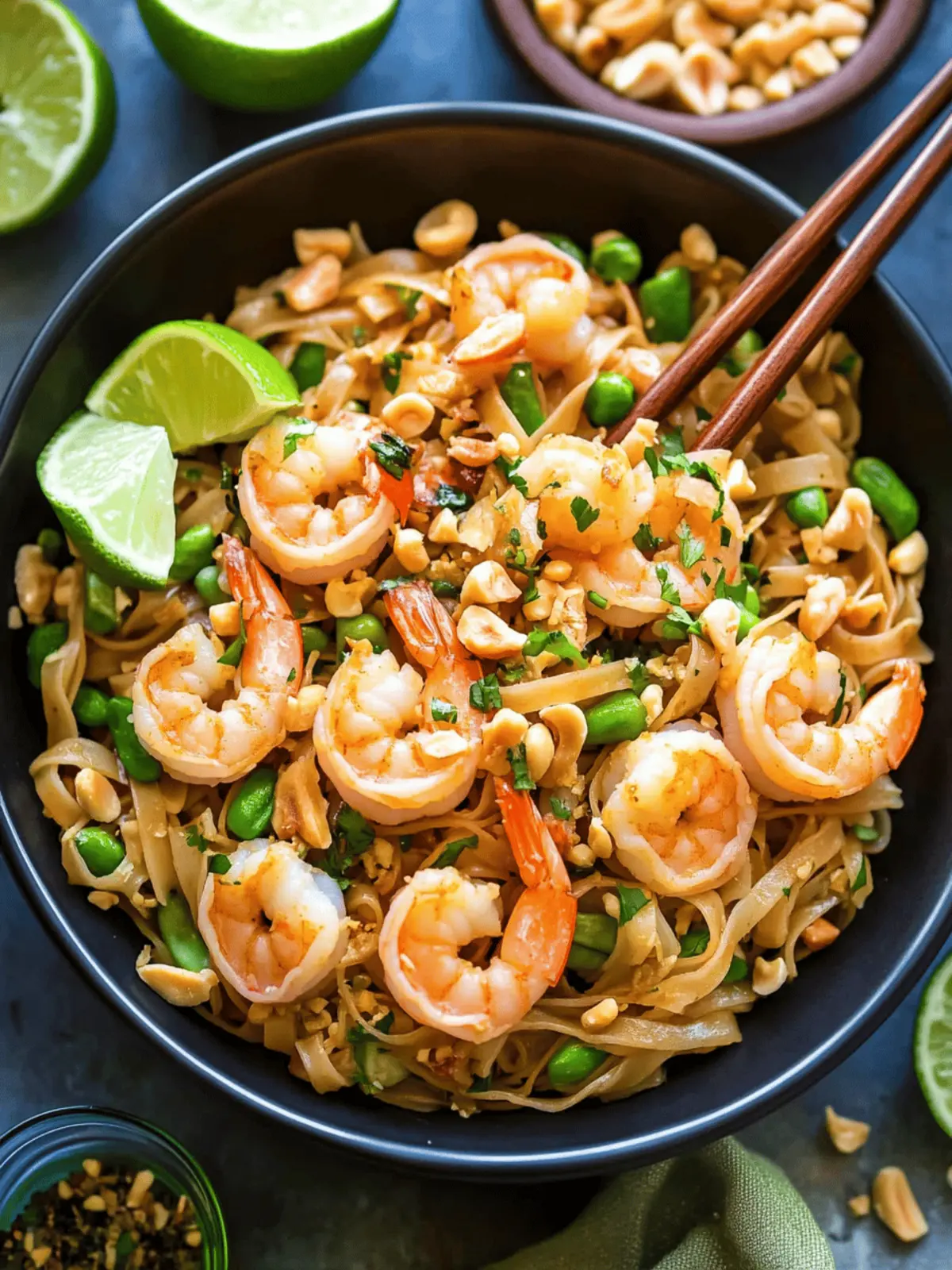 Quick Shrimp Pad Thai with Tamarind and Peanuts