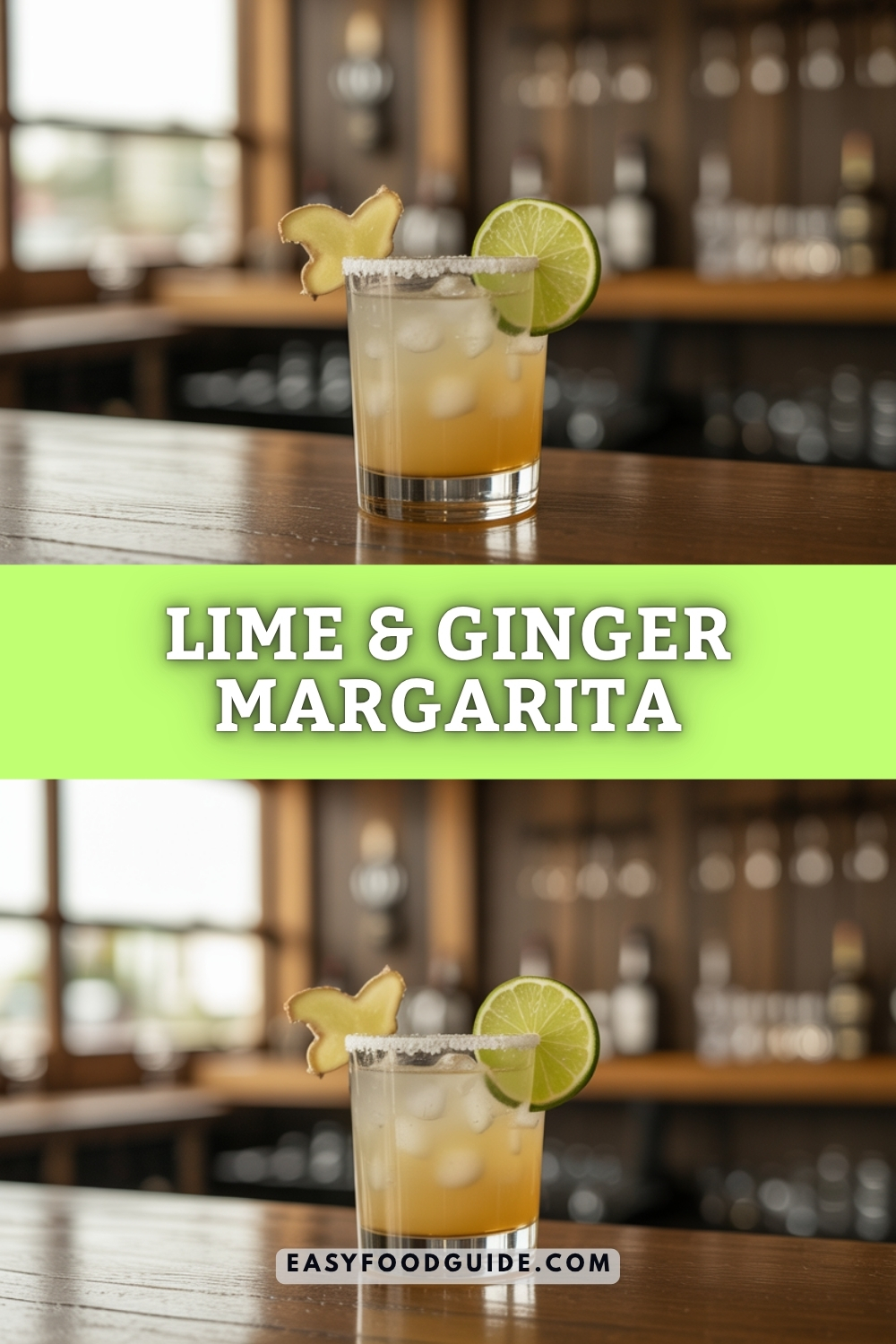 Ginger-Lime Margarita with Agave and Fresh Herbs
