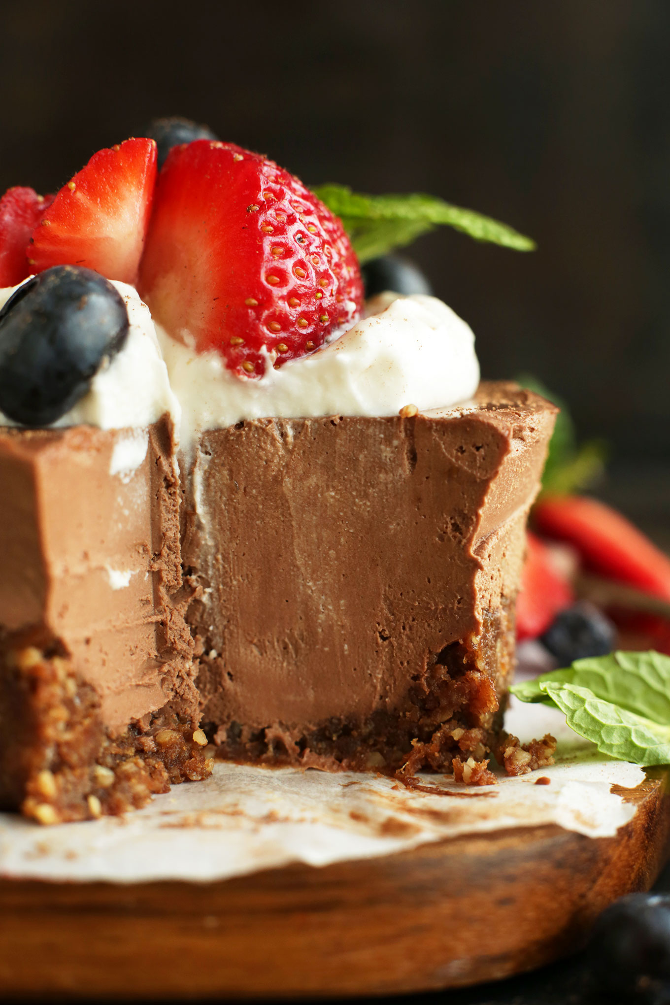 No-Bake Chocolate Almond Butter Cheesecake
